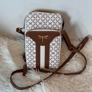Brown and Cream Crossbody Bag